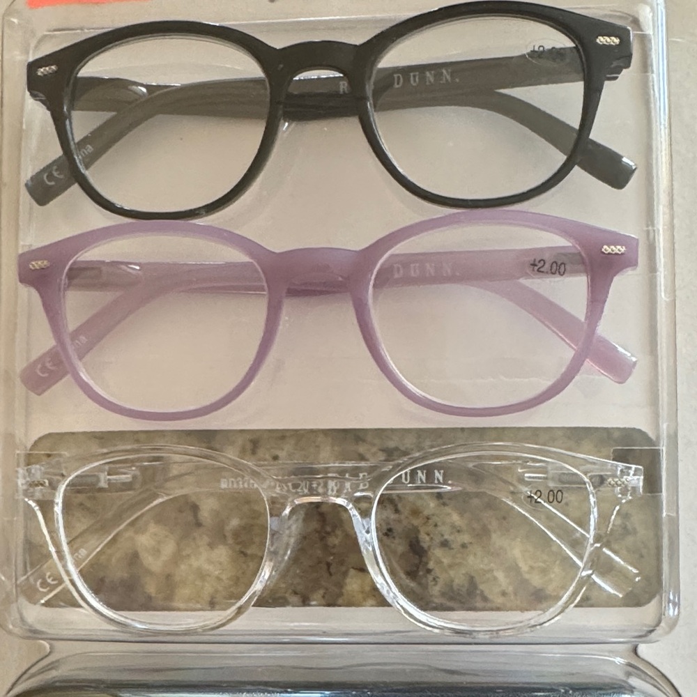 Dunn Eyewear Set - Black, Purple, Clear
 +2 Strength